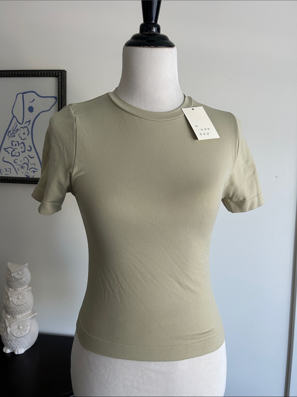 New S fitted tan short sleeve shapewear  T-Shirt